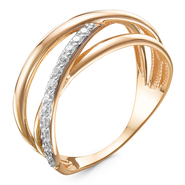 Кольцо, золото, фианит, 118448